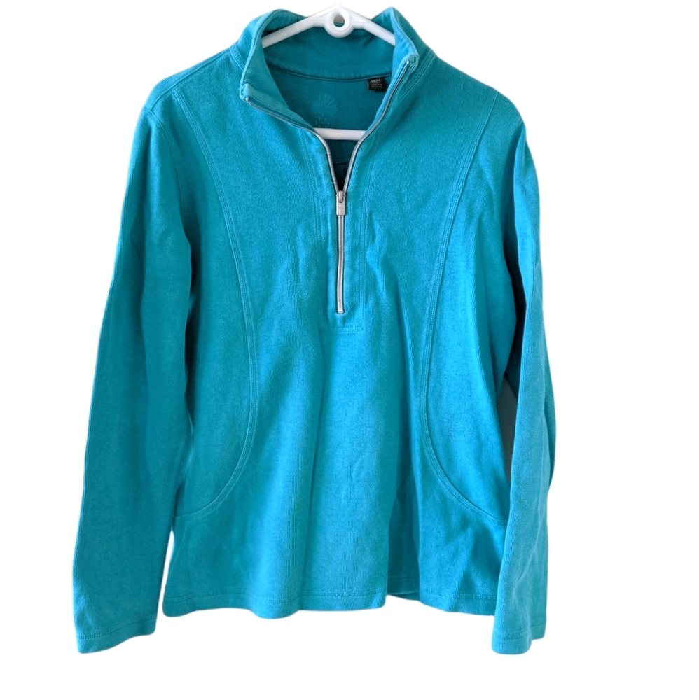 TOMMY BAHAMA / ARUBA HALF ZIP TEAL SWEATSHIRT PULLOVER / SIZE M